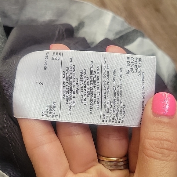 Banana Republic Gray and White Italian Linen Strapless Dress Size 2 and 6 - Picture 10 of 10